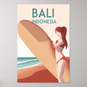 Bali Indonesia Vintage Poster