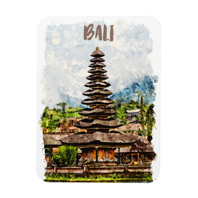 Bali Indonésie Ulun Danu Beratan Magnet photo (Vertical)