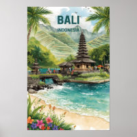 Bali Indonesien Aquarell Reise Tropisch