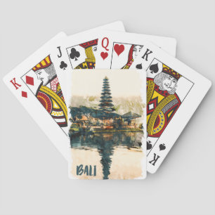 Bali Indonesien Asien Ulun Danu Beratan Travel Spielkarten
