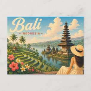 Bali, Indonesien - Die Dame mit dem Hut Reisen Postkarte