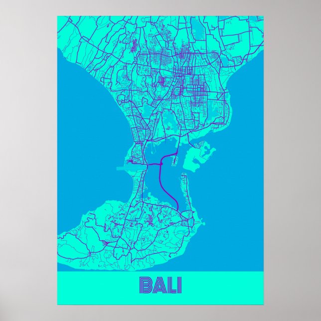 Bali - Indonesien Galaxy City Karte Poster (Vorne)