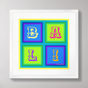 Bali Indonesien Moderne farbenfrohe Wandkunst Post Poster