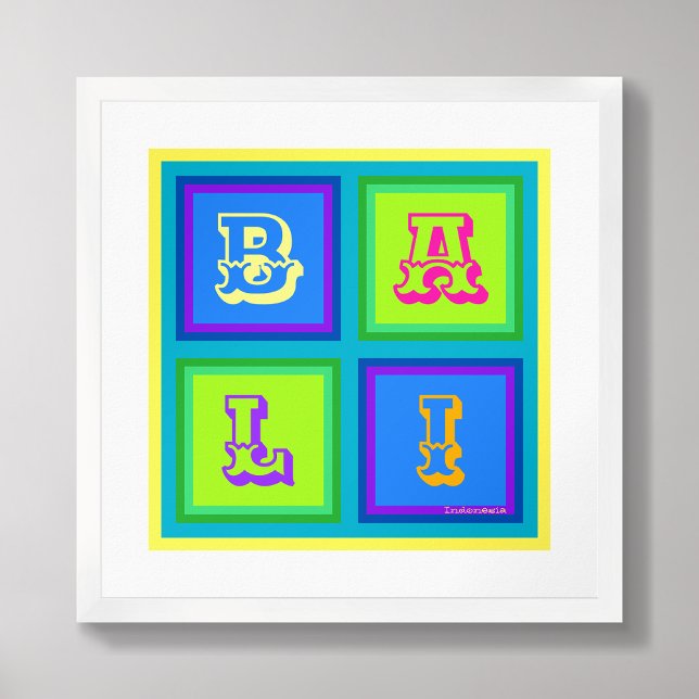 Bali Indonesien Moderne farbenfrohe Wandkunst Post Poster (Von Creator hochgeladen)