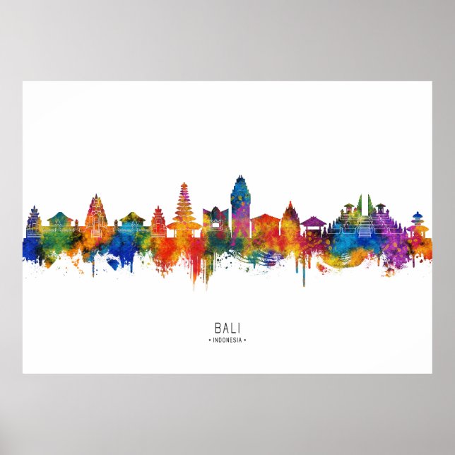 Bali Indonesien Skyline Poster (Vorne)