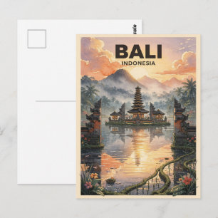 Bali Indonesien Vintage Reise Postkarte