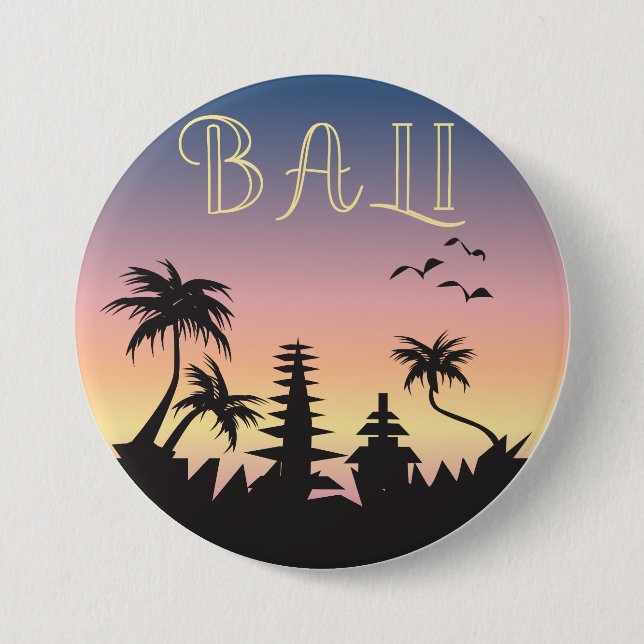 Bali Island Tourismus Zeichen Button (Vorderseite)