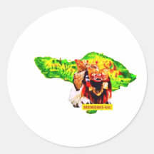Bali-Karte Barong-Maske Kulturerbe-Aufkleber
