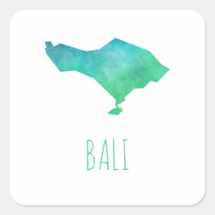 Bali-Karte Quadratischer Aufkleber