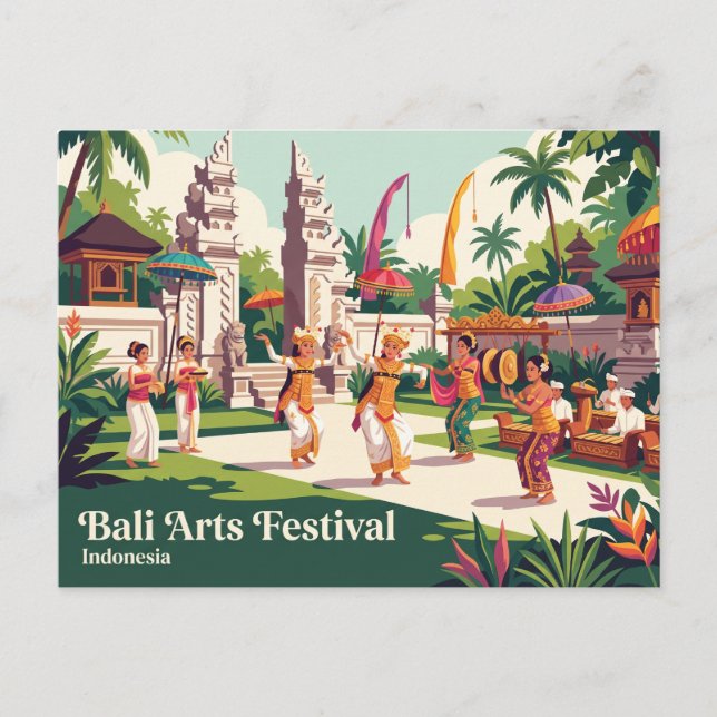 Bali-Kunstfestival Indonesien Postkarte (Vorderseite)