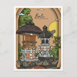 Bali Land of God Indonesia Travel Postkarte