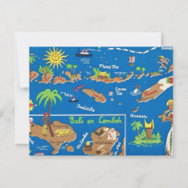 Bali Lombok farbenfrohe Postkarte
