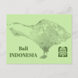 Bali Map Postkarte