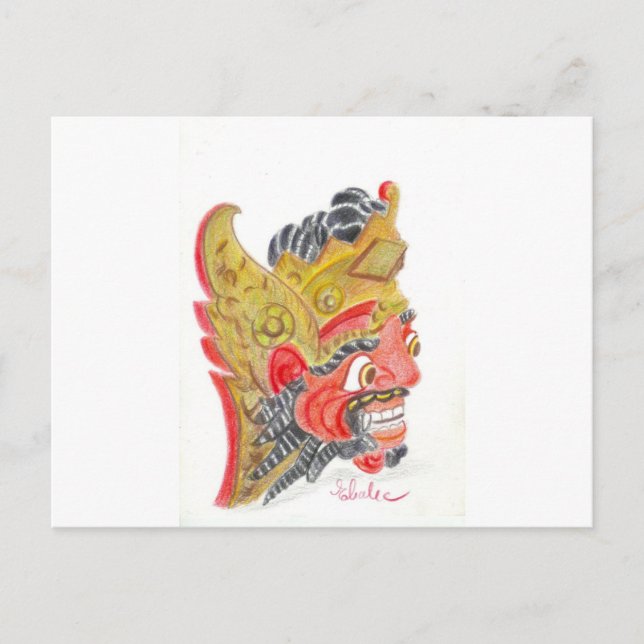 Bali-Maske Postkarte (Vorderseite)