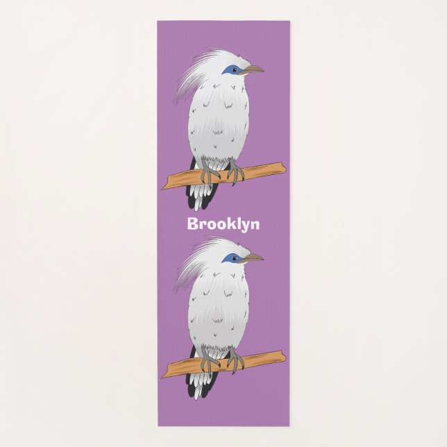 Bali Myna Tropenvogel Yogamatte (Vorderseite)