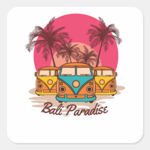 Bali Paradise Quadratischer Aufkleber