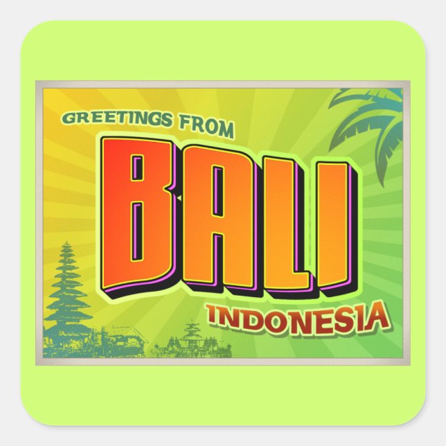 BALI QUADRATISCHER AUFKLEBER (Vorderseite)