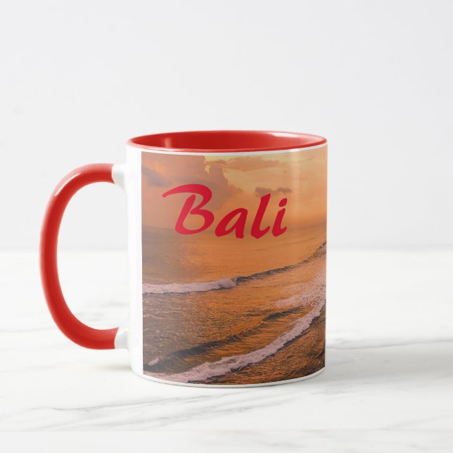 Bali Sea Wave Sunset Beach Shore Insel Tasse (Links)