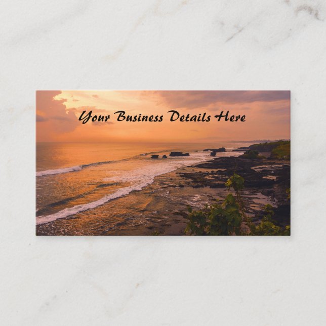 Bali Sea Wave Sunset Beach Shore Insel Visitenkarte (Vorderseite)