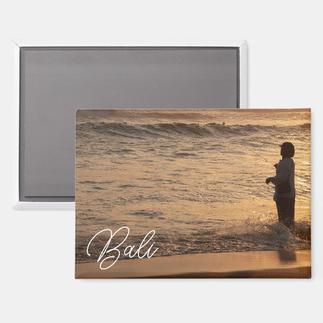 Bali-Sonnenuntergang-Fischer-Kühlschrankmagnet Magnet (Vorderseite/Rückseite)