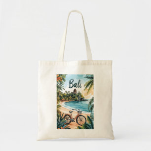 Bali-Strand mit Fahrrad - Tropisches Reisen  Tragetasche