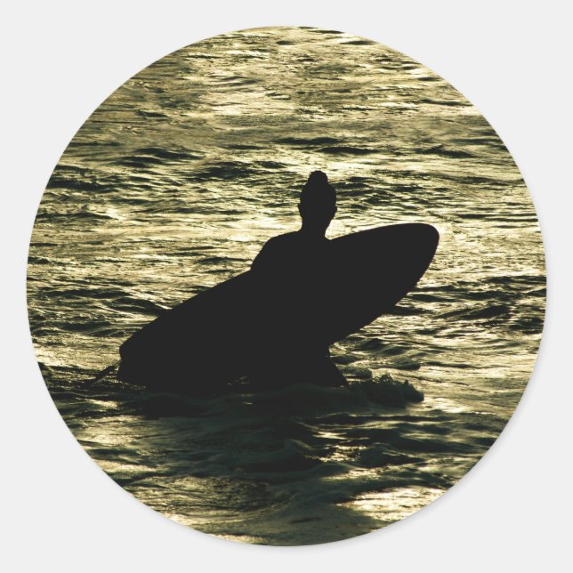 Bali Surf Golden Hour Round Sticker (Vorderseite)