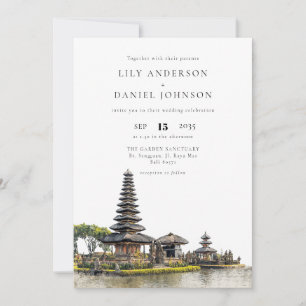 Bali Tempel Ziel Alles in Ein Hochzeitsfest Einladung