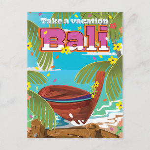 Bali Travel Poster. Postkarte