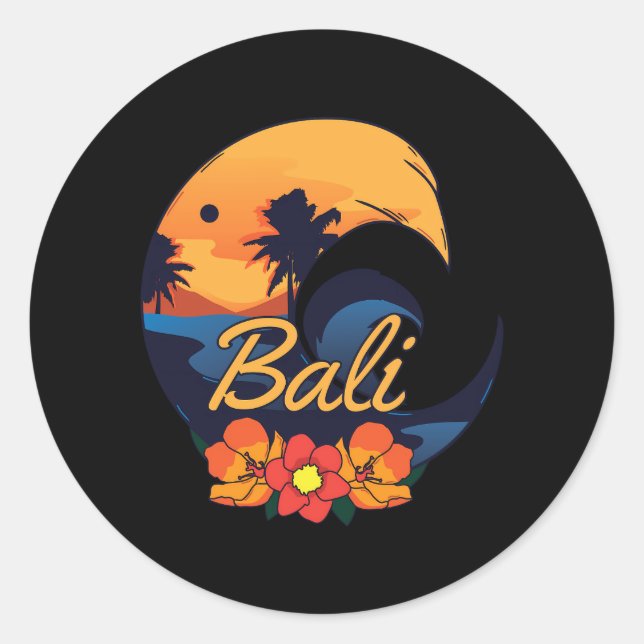 Bali Travel Runder Aufkleber (Vorderseite)