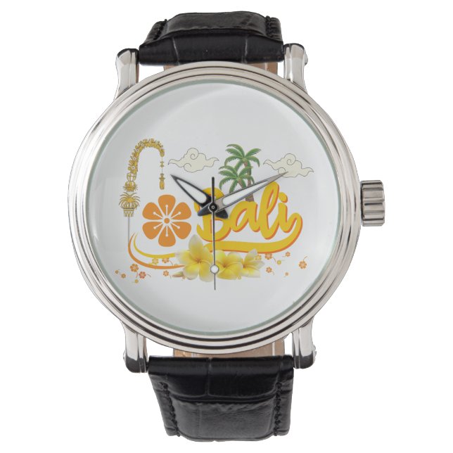 Bali Urlaub Tropical Island Beach Matching Armbanduhr (Vorderseite)