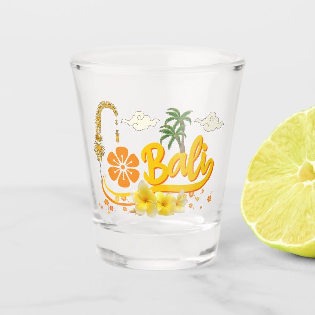 Bali Urlaub Tropical Island Beach Matching Schnapsglas (Vorderseite)