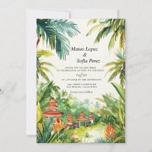 Bali Wedding lädt tropische Landschaft ein Einladung