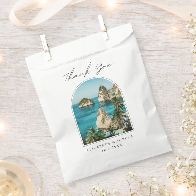 Bali Wedding Vielen Dank Foto Geschenktütchen (Ausgeschnitten)