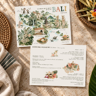 Bali-Zielhochzeits-Wochenend-Itinerary Einladung