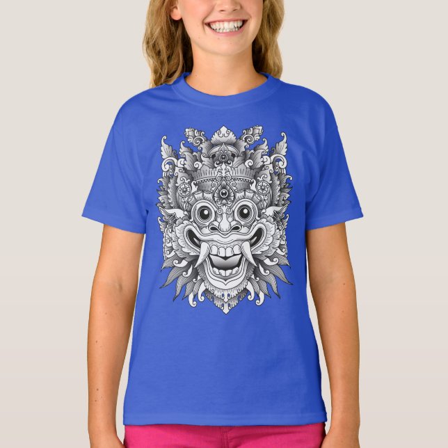 Balinese Barong Traditionelle Maske T-Shirt (Vorderseite)