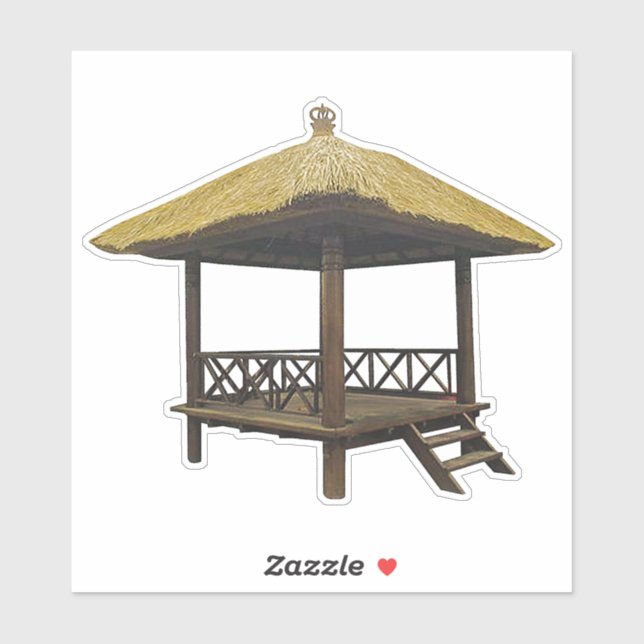 Balinese Dach Hüttensticker Aufkleber (Blatt)