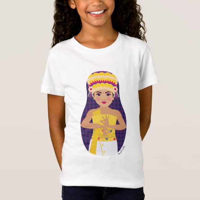 Balinese Dancer Matryoshka Girls' T-Shirt (Vorderseite)