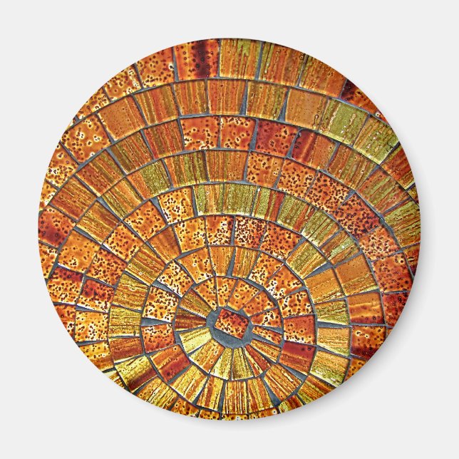 Balinese Glass Tile Art Brown Magnet (Vorne)