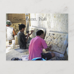 Balinese Stone Cutters Postcard Postkarte