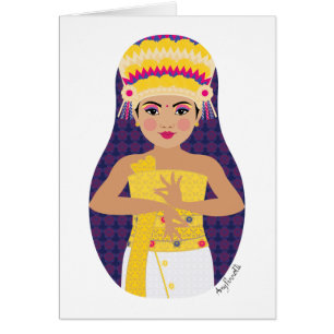 Balinese-Tänzer Matryoshka Karte