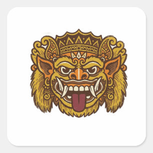 Balinesischer Kultur Barong Quadratischer Aufkleber