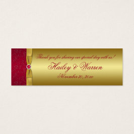 Balise 2 IMPRIMÉE RIBBON Rouge, Gold Floral Favori