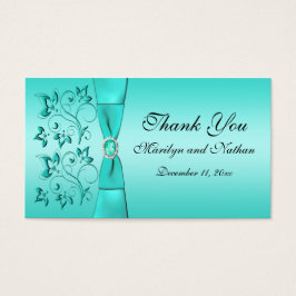 Balise Aqua and Black Floral Wedding Favor