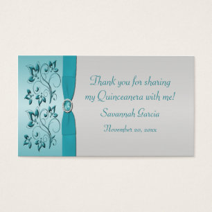 Balise Aqua and Silver Quinceanera/Sweet 16 Favor