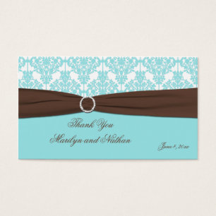 Balise Aqua Blue, Brown, Blanc Mariage damassé Fav