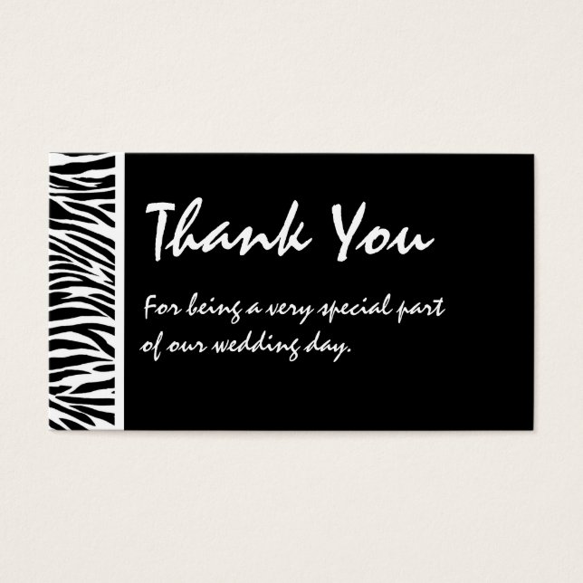 Balise Black White Zebra Wedding Favor (Devant)