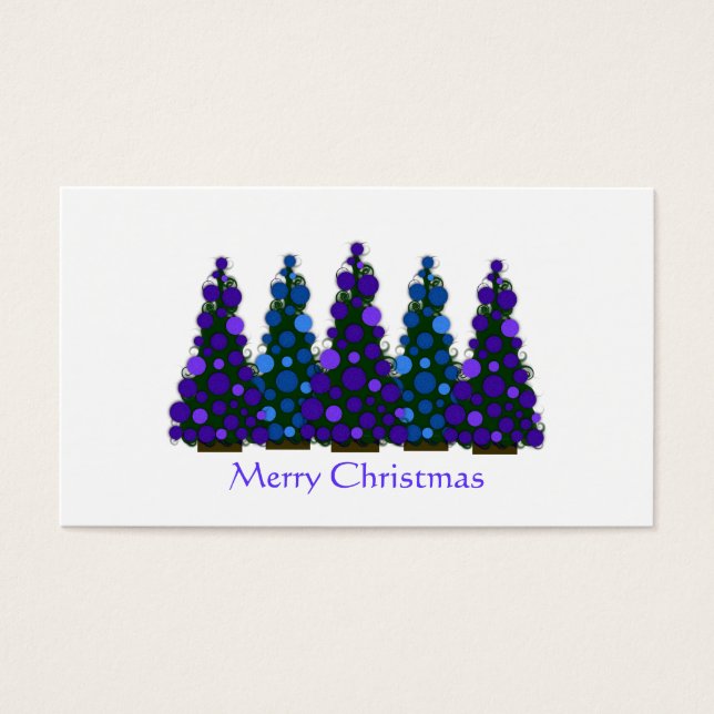 Balise cadeau d'arbre de Noël bleu et violet (Devant)