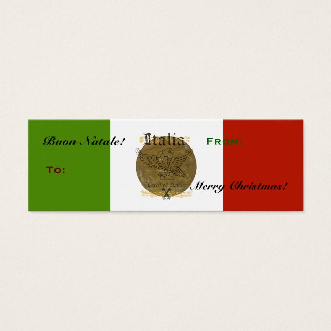 Balise cadeau de Noël du drapeau italien Buon Nata (Devant)