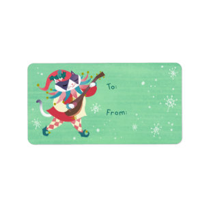 Balise cadeau de Noël Meowgical Jester Cat Sticker