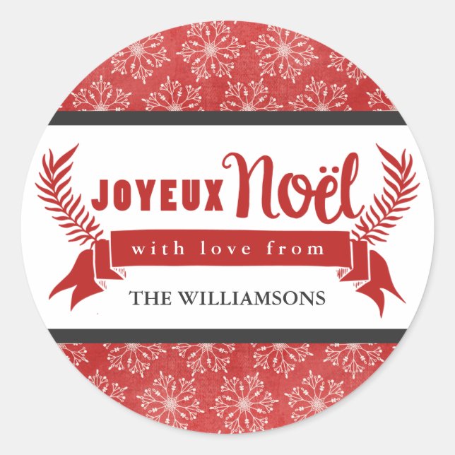 Balise cadeau de vacances Joyeux Noel Stickers / R (Devant)